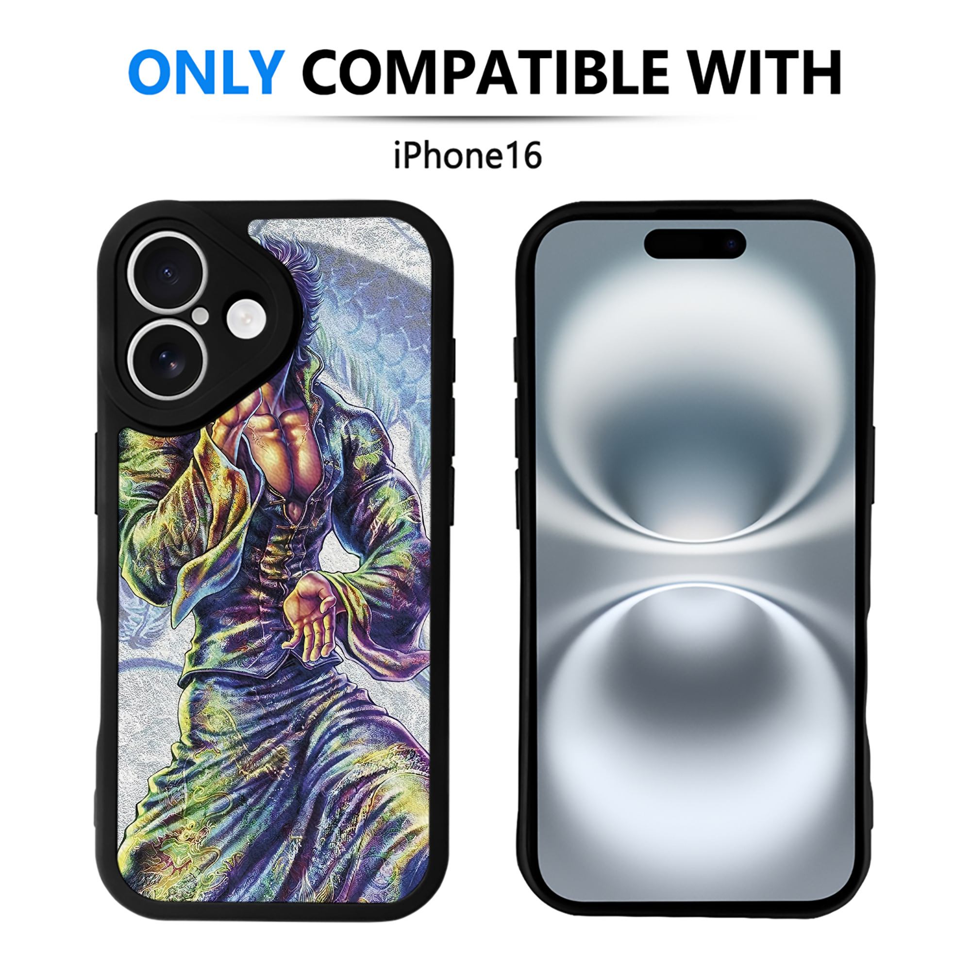 （画像用） 北斗の拳 Fist of the North Star 【iPhone 16シリーズ対応】シリコンスマホケース（レザー調） 材質：シリコン
